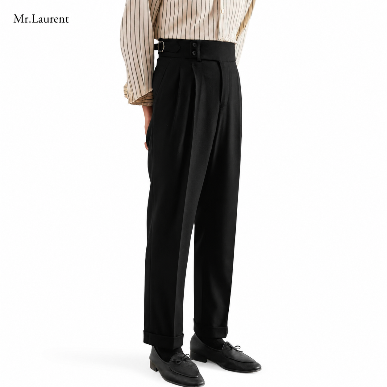 Mr.L 2タック ワイドスラックス テーパード ドレープトラウザー メンズ