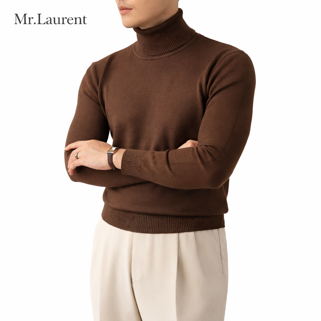 Mr.L エレガンス タートルネック ニット セーター メンズ