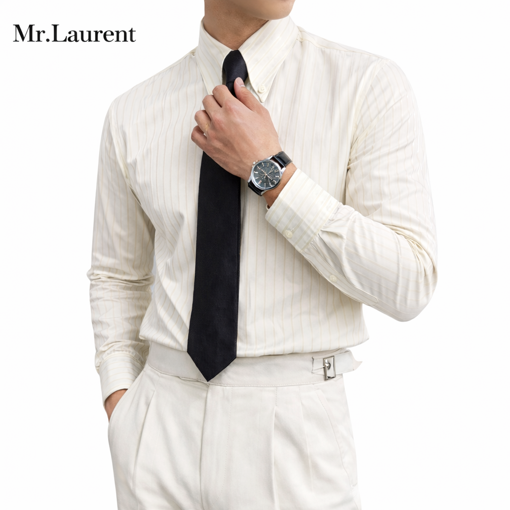 Mr.L クラシックストライプ ドレスシャツ メンズ