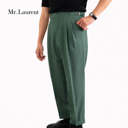 Mr.L ストレッチ スリムスラックス テーパードシルエット 美脚トラウザー メンズ
