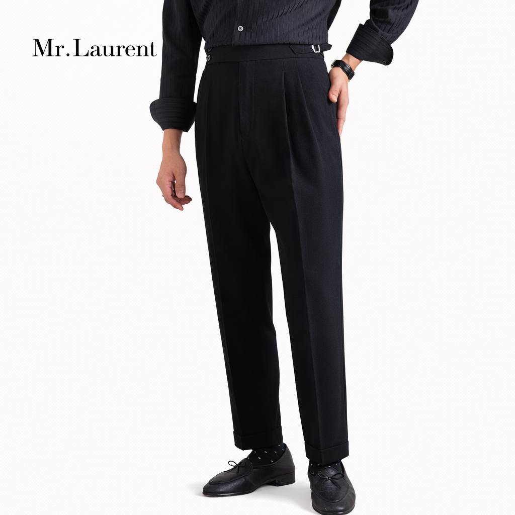 Mr.L ストレッチ スリムスラックス テーパードシルエット 美脚トラウザー メンズ