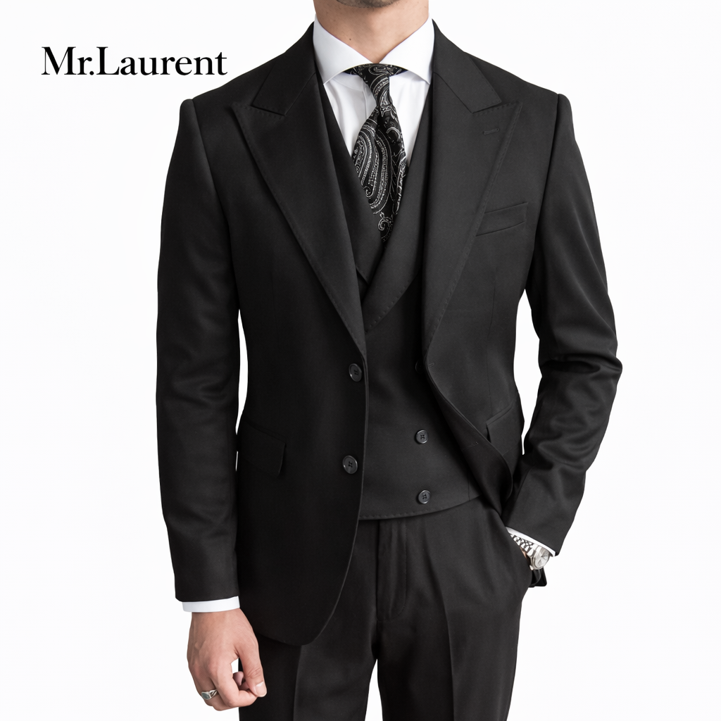 Mr.L スリーピース スーツ 3点セット セットアップ アーバンプレミアム ストレッチ メンズ スリムフィット
