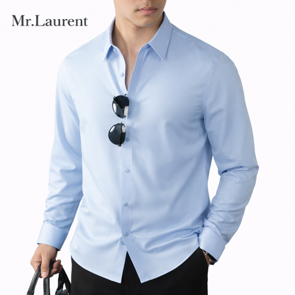 Mr.L 上質素材 ストレッチ ノンアイロン 長袖Yシャツ メンズ