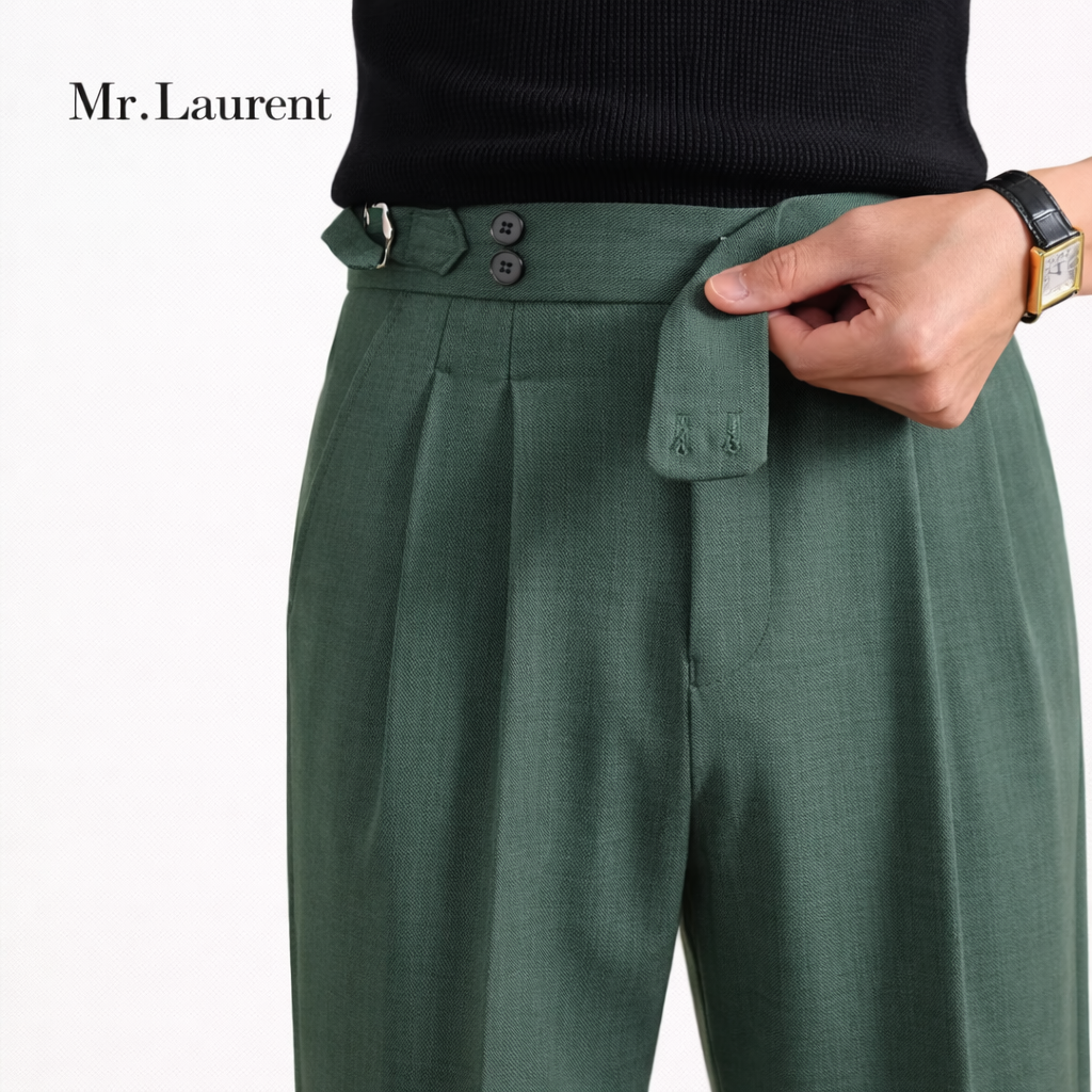 Mr.L ストレッチ スリムスラックス テーパードシルエット 美脚トラウザー メンズ