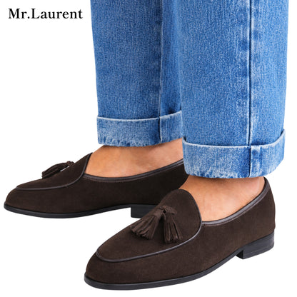 Mr.L デニムスラックス ワイドテーパード センタープレス トラウザー メンズ