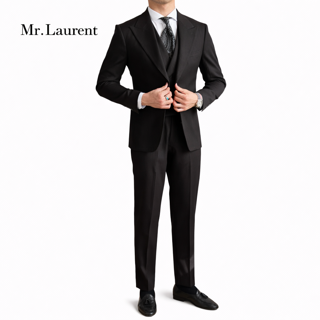 Mr.L スリーピース スーツ 3点セット セットアップ アーバンプレミアム ストレッチ メンズ スリムフィット