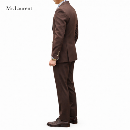 Mr.L ブリティッシュ レトロ ストライプ ダブル スーツセットアップ メンズ