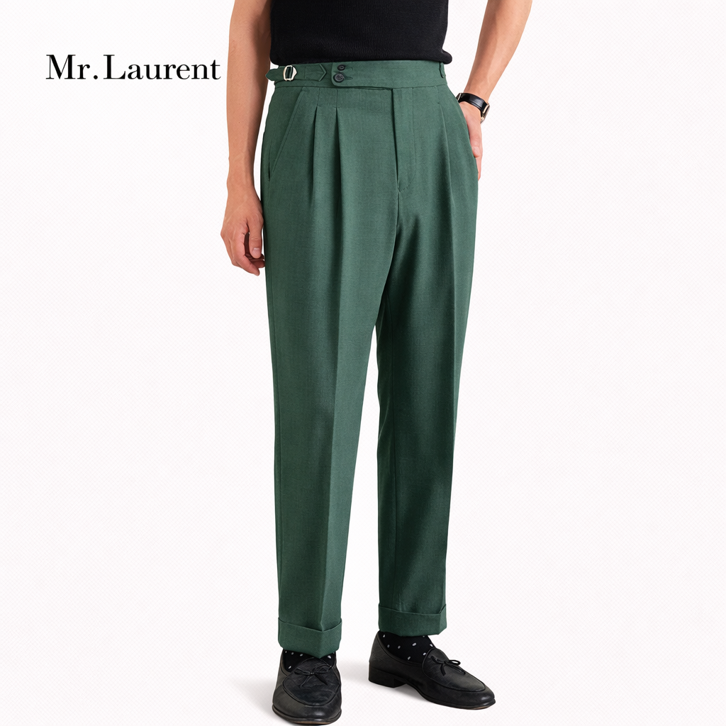 Mr.L ストレッチ スリムスラックス テーパードシルエット 美脚トラウザー メンズ