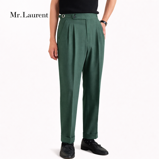 Mr.L ストレッチ スリムスラックス テーパードシルエット 美脚トラウザー メンズ