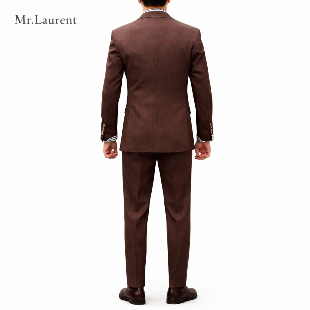 Mr.L ブリティッシュ レトロ ストライプ ダブル スーツセットアップ メンズ