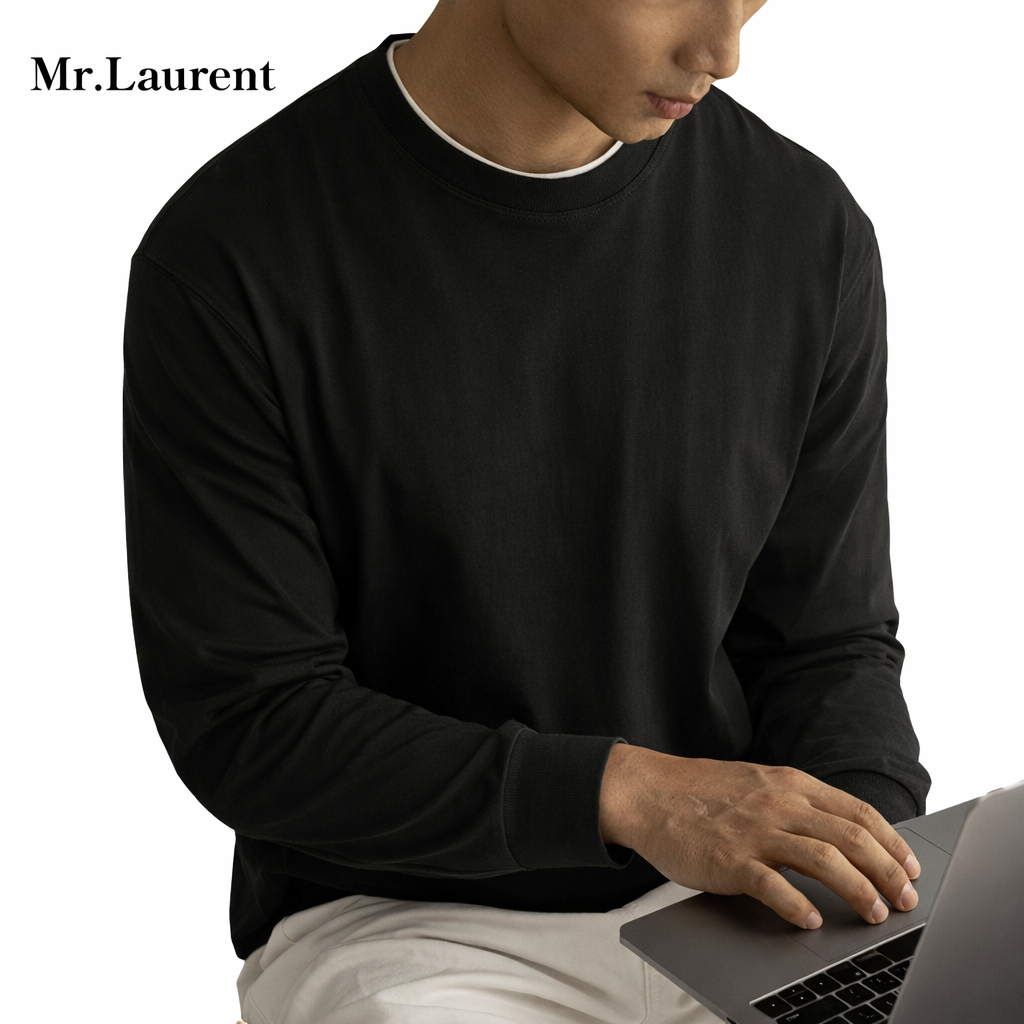 Mr.L 260g ヘビーウェイト 三本針 ロングスリーブTシャツ メンズ