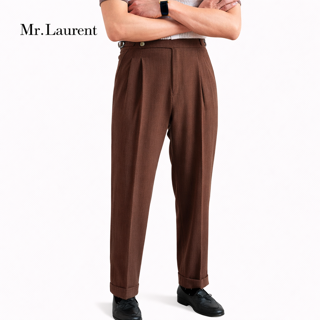 Mr.L ストレッチ スリムスラックス テーパードシルエット 美脚トラウザー メンズ
