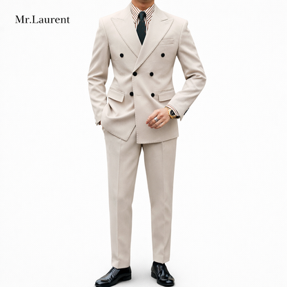 Mr.L ブリティッシュ レトロ ストライプ ダブル スーツセットアップ メンズ