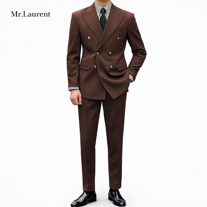 Mr.L ブリティッシュ レトロ ストライプ ダブル スーツセットアップ メンズ
