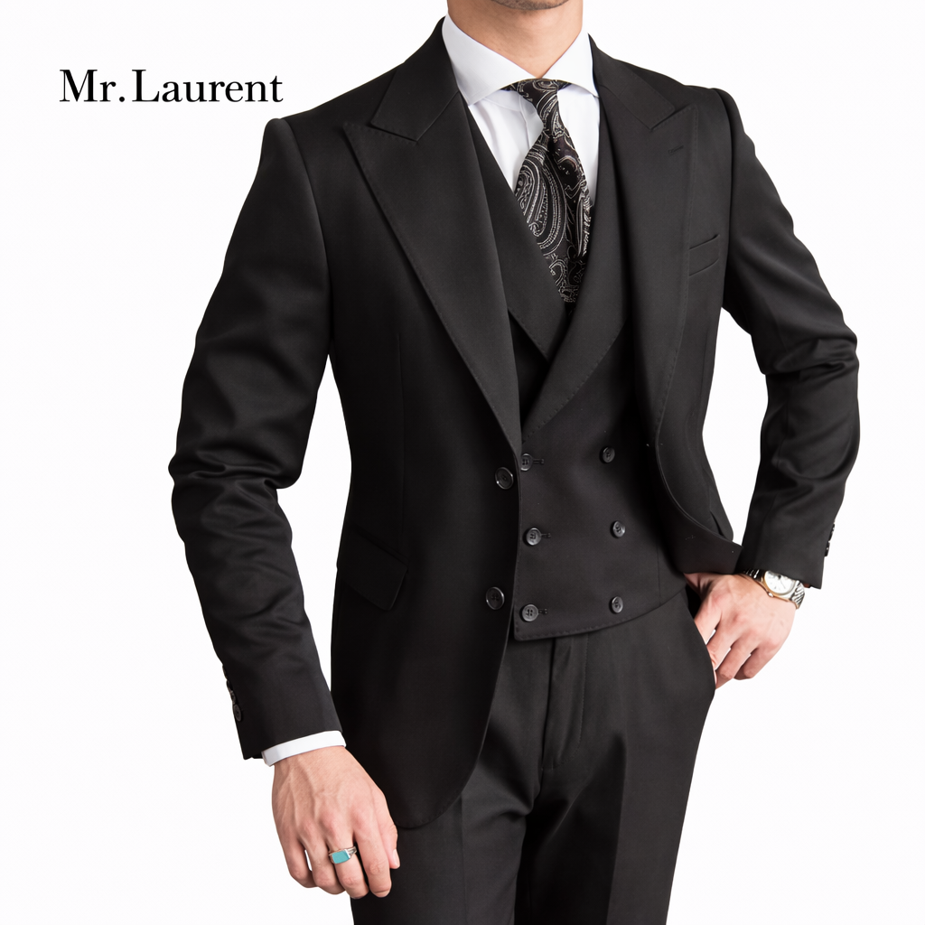 Mr.L スリーピース スーツ 3点セット セットアップ アーバンプレミアム ストレッチ メンズ スリムフィット