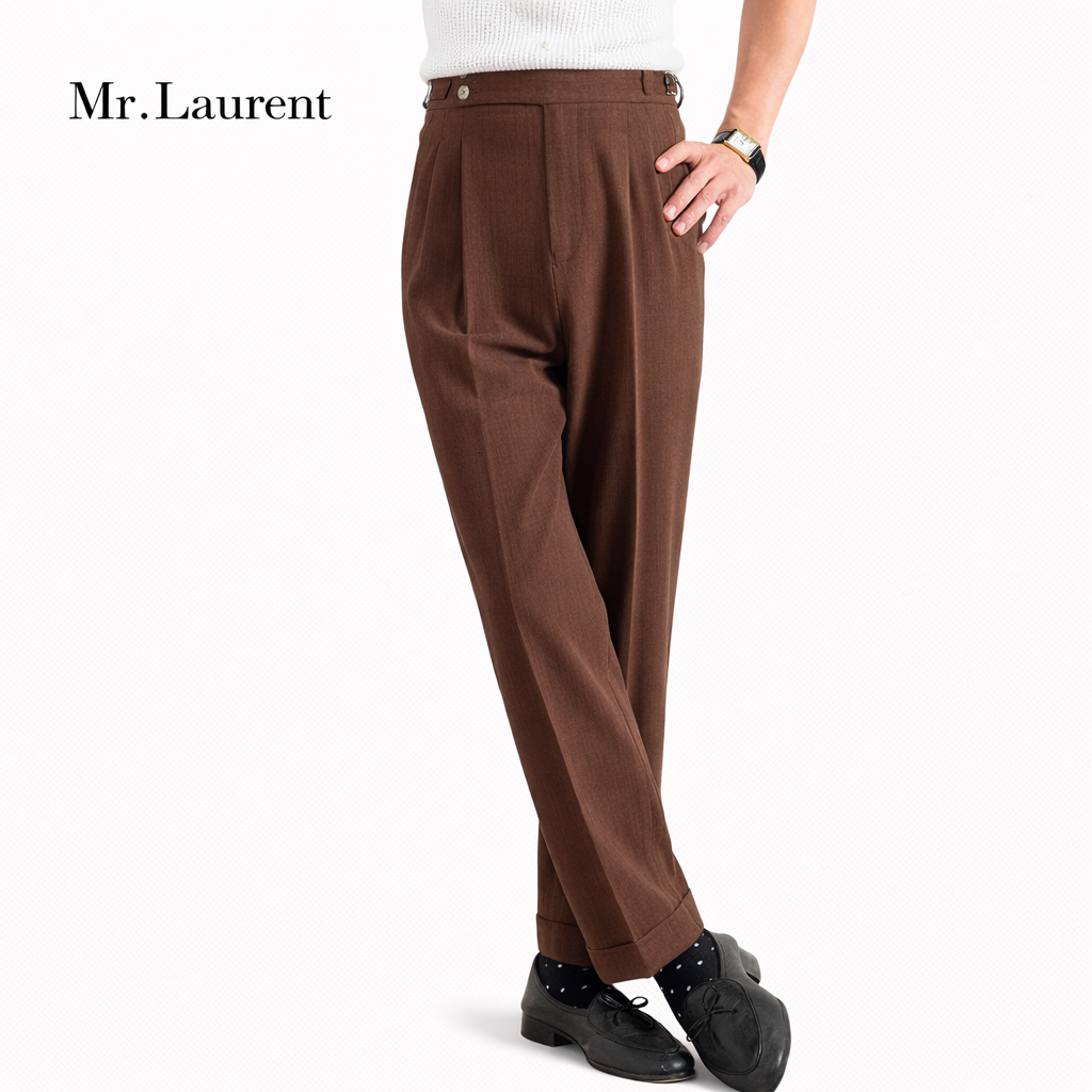 Mr.L ストレッチ スリムスラックス テーパードシルエット 美脚トラウザー メンズ
