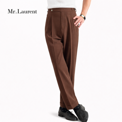 Mr.L ストレッチ スリムスラックス テーパードシルエット 美脚トラウザー メンズ