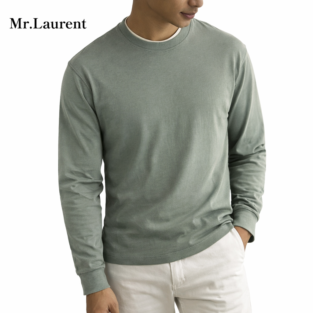 Mr.L 260g ヘビーウェイト 三本針 ロングスリーブTシャツ メンズ