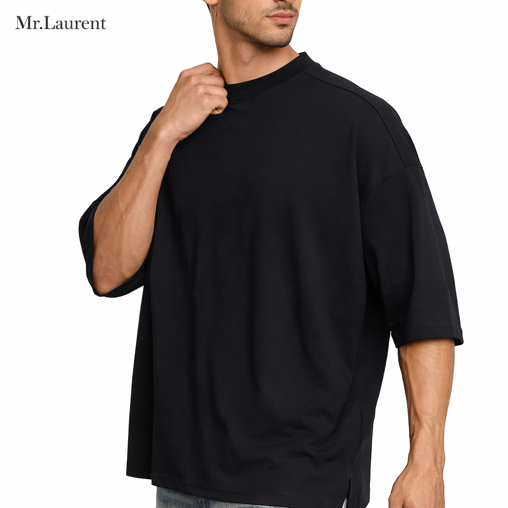 Mr.L モダール混ストレッチ Tシャツ メンズ 細身シルエット ロングスリーブ