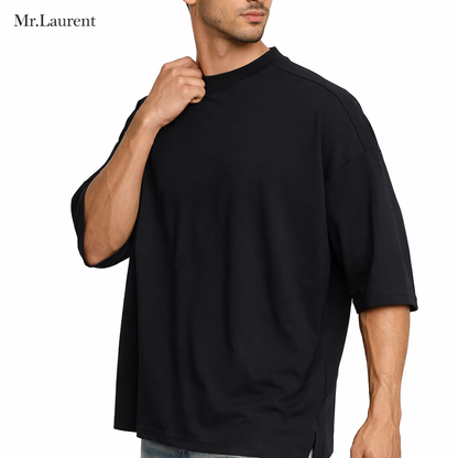 Mr.L モダール混ストレッチ Tシャツ メンズ 細身シルエット ロングスリーブ