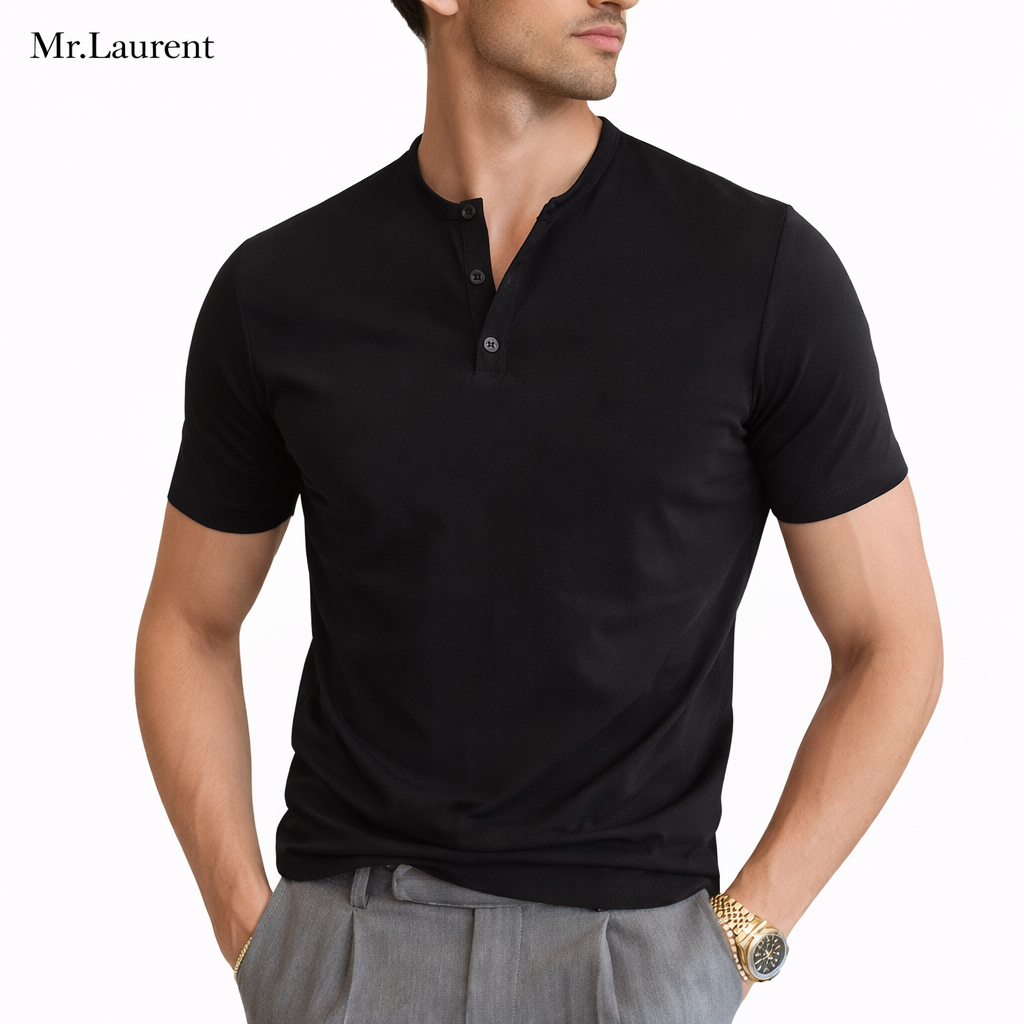 Mr.L プレミアムアイスシルク ストレッチ ショートスリーブTシャツ メンズ