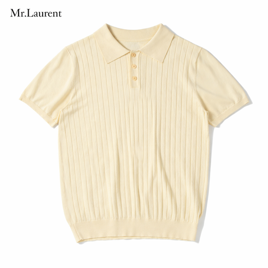 Mr.L プレミアム エッセンシャル ポロシャツ 半袖 コントラストライン ストレッチ メンズ イタリアンカジュアル