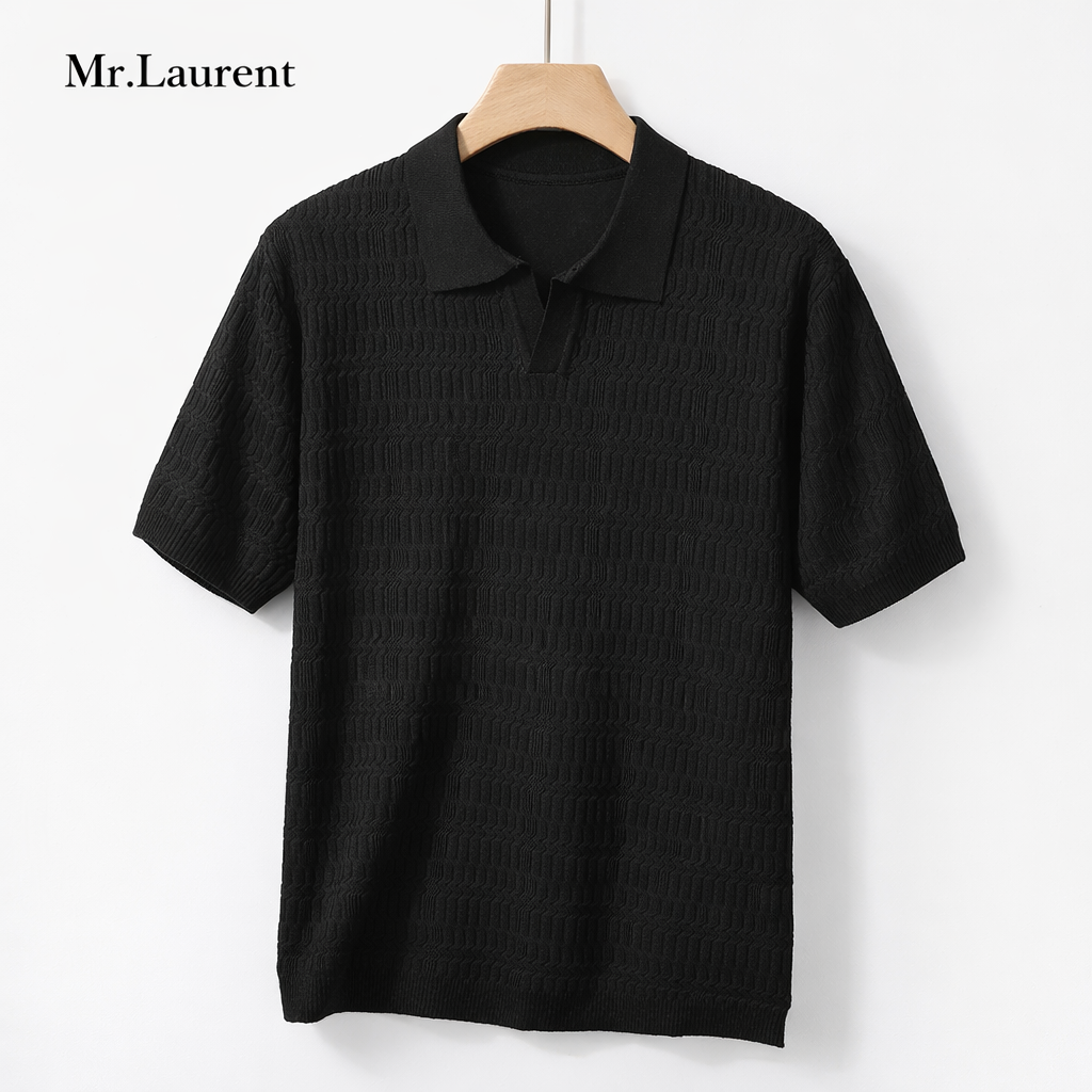 Mr.L コットン混 半袖ポロシャツ メンズ スリムフィット