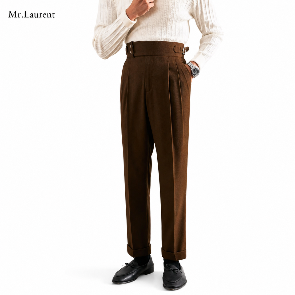 Mr.L 2タック ワイドスラックス テーパード ドレープトラウザー メンズ