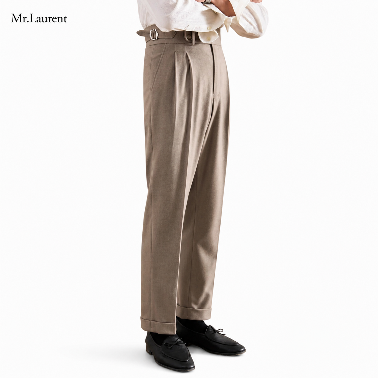 Mr.L 2タック ワイドスラックス テーパード ドレープトラウザー メンズ