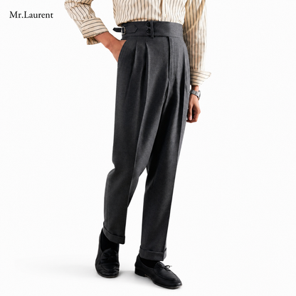 Mr.L 2タック ワイドスラックス テーパード ドレープトラウザー メンズ