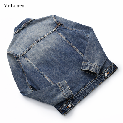 Mr.L ヴィンテージ加工 ワイドデニムジャケット メンズ ライトウェイト 赤耳