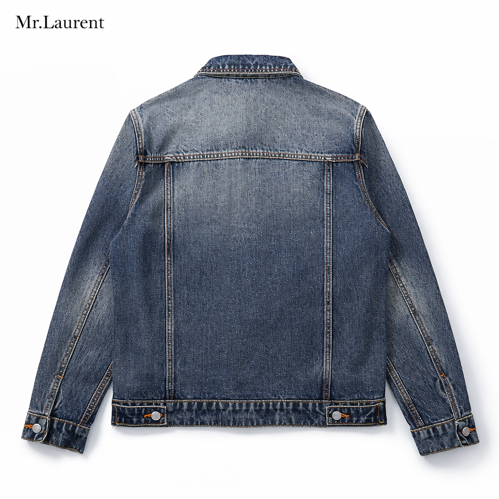 Mr.L ヴィンテージ加工 ワイドデニムジャケット メンズ ライトウェイト 赤耳