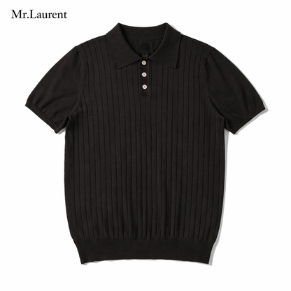 Mr.L プレミアム エッセンシャル ポロシャツ 半袖 コントラストライン ストレッチ メンズ イタリアンカジュアル
