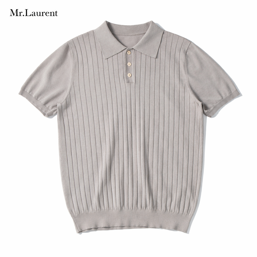 Mr.L プレミアム エッセンシャル ポロシャツ 半袖 コントラストライン ストレッチ メンズ イタリアンカジュアル