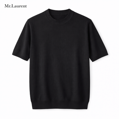 Mr.L リブ仕様 クルーネック ニットTシャツ メンズ