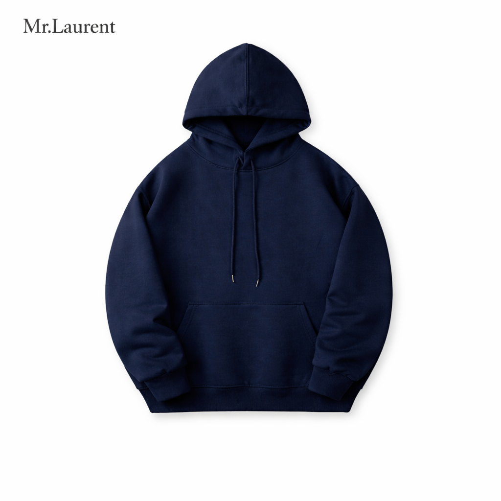 Mr.L ミニマルデザイン 薄手パーカー 軽量 上質コットン フーディー イタリアンカジュアル