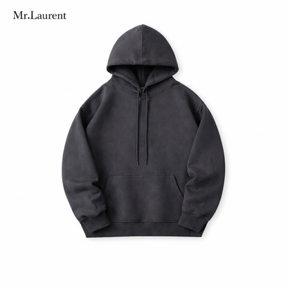 Mr.L ミニマルデザイン 薄手パーカー 軽量 上質コットン フーディー イタリアンカジュアル