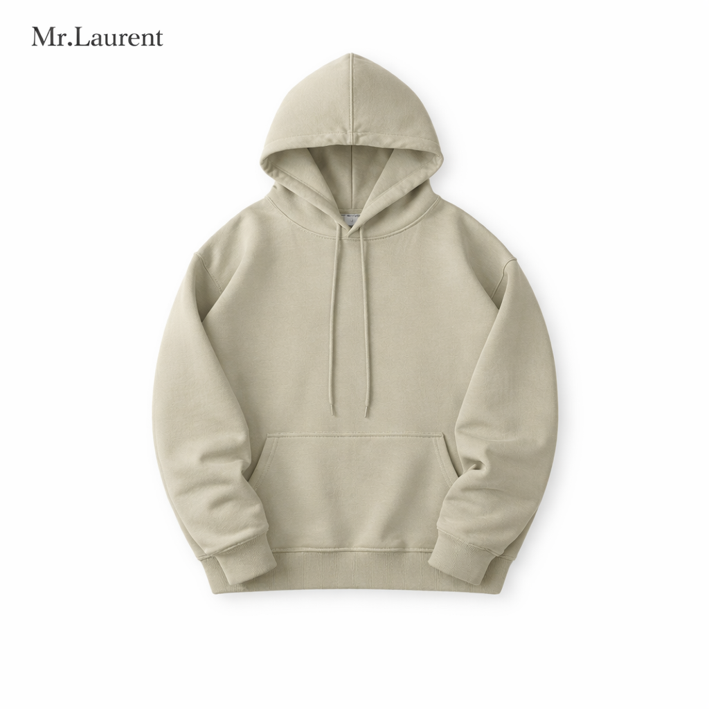 Mr.L ミニマルデザイン 薄手パーカー 軽量 上質コットン フーディー イタリアンカジュアル