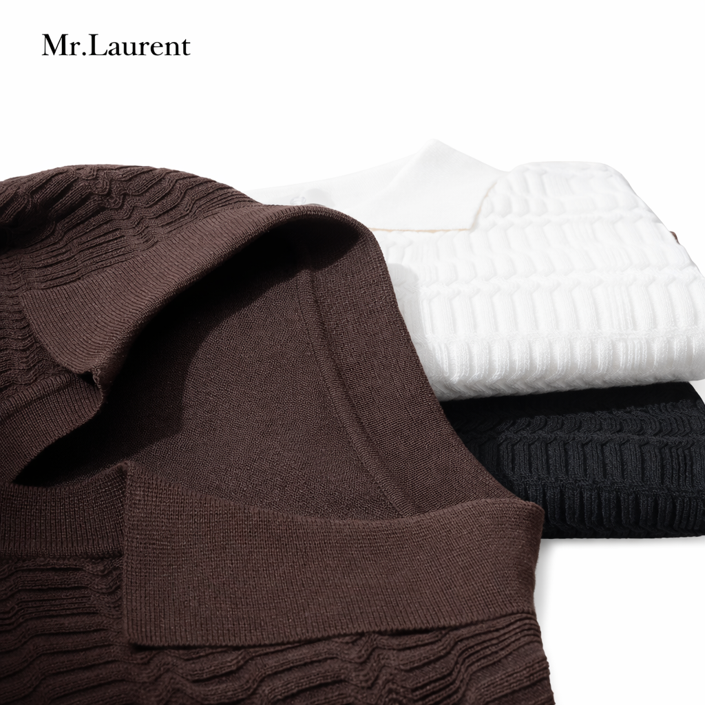 Mr.L コットン混 半袖ポロシャツ メンズ スリムフィット