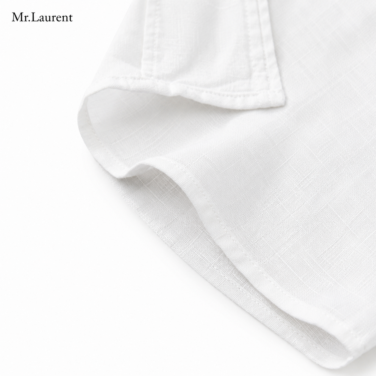 Mr.L 100%リネン オープンカラーシャツ リラックスシルエット 長袖 メンズ