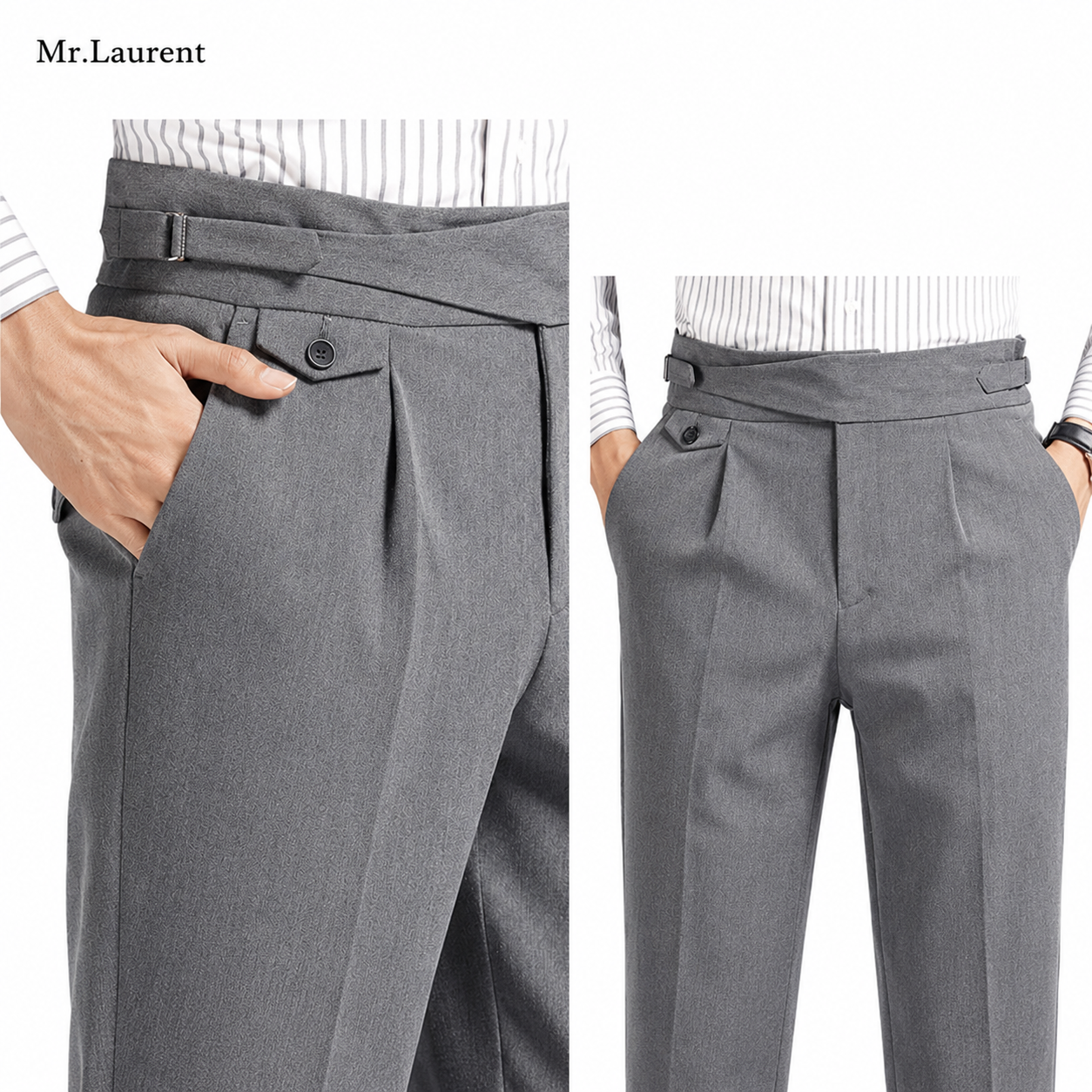 Mr.L ナポリスタイル サイドアジャスター アンクルスラックス メンズ