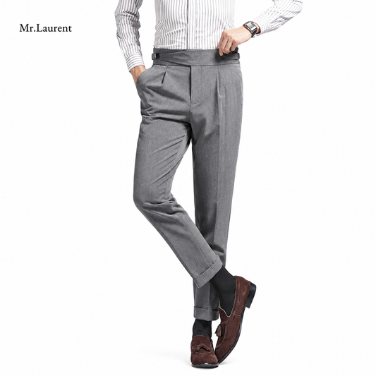 Mr.L ナポリスタイル サイドアジャスター アンクルスラックス メンズ