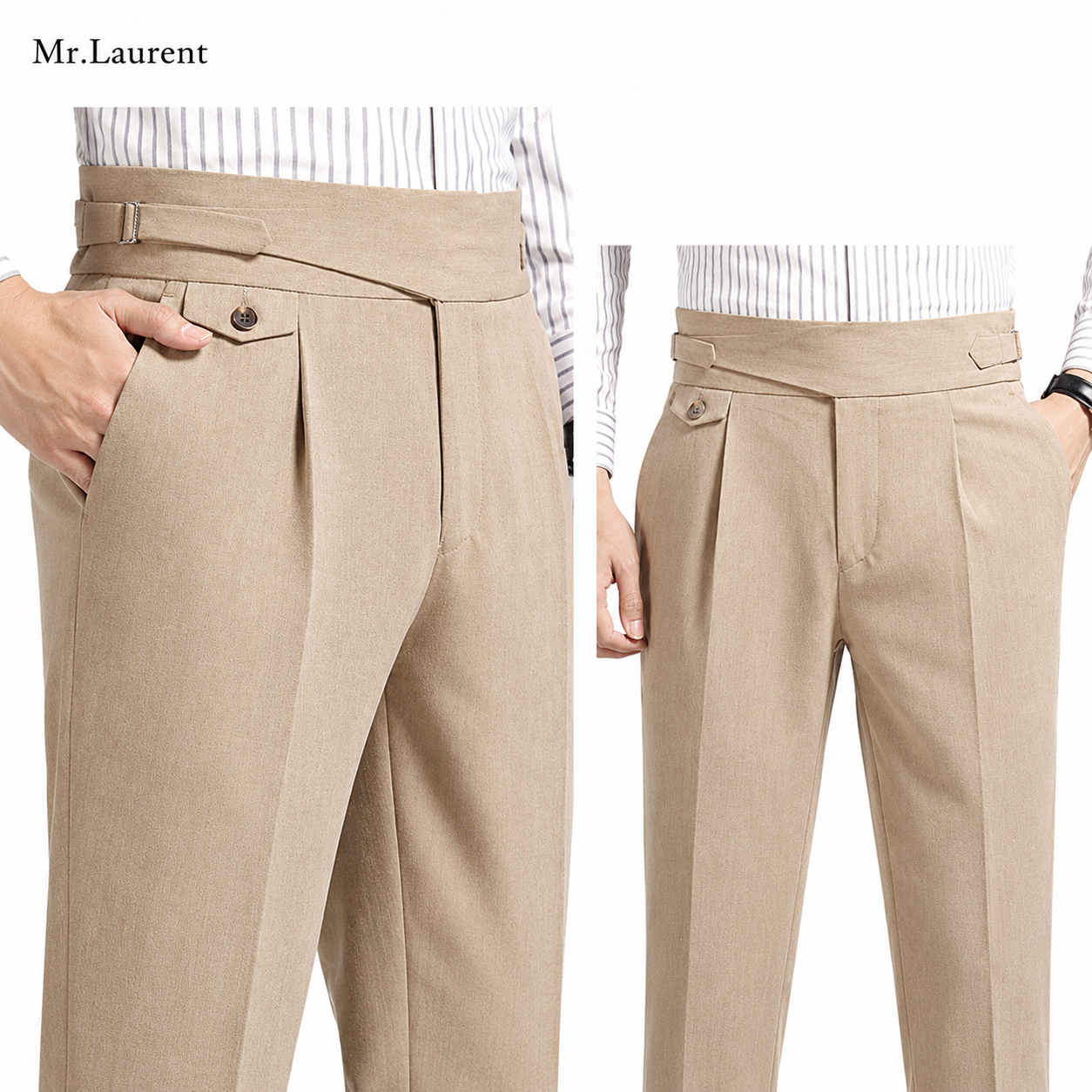 Mr.L ナポリスタイル サイドアジャスター アンクルスラックス メンズ