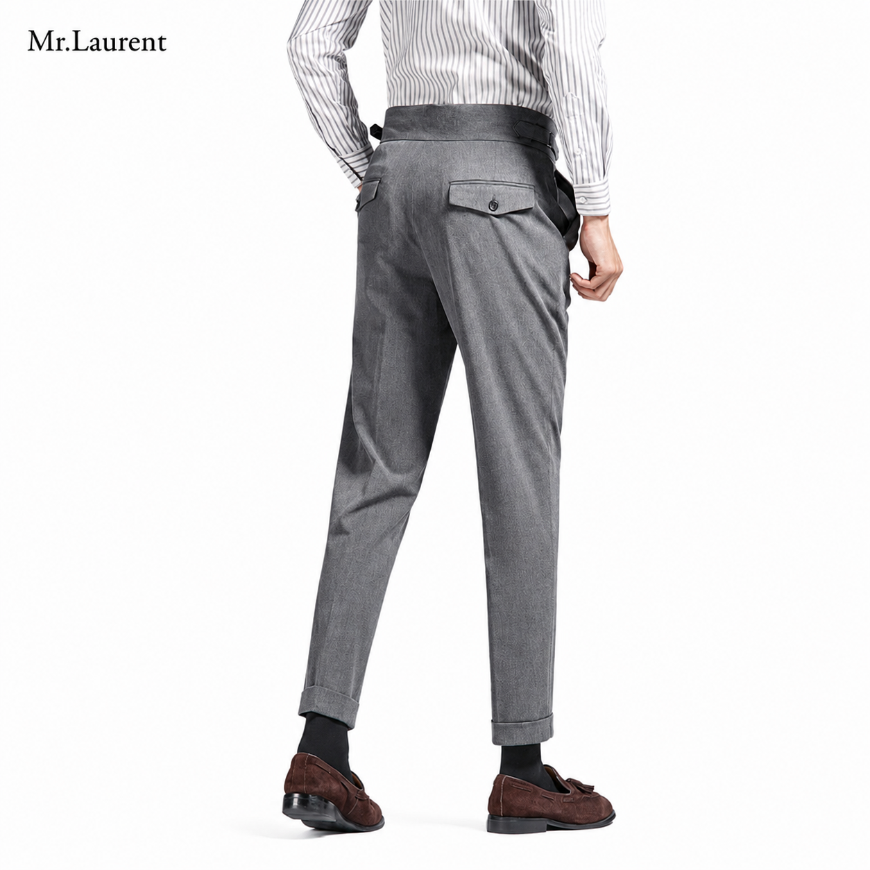 Mr.L ナポリスタイル サイドアジャスター アンクルスラックス メンズ