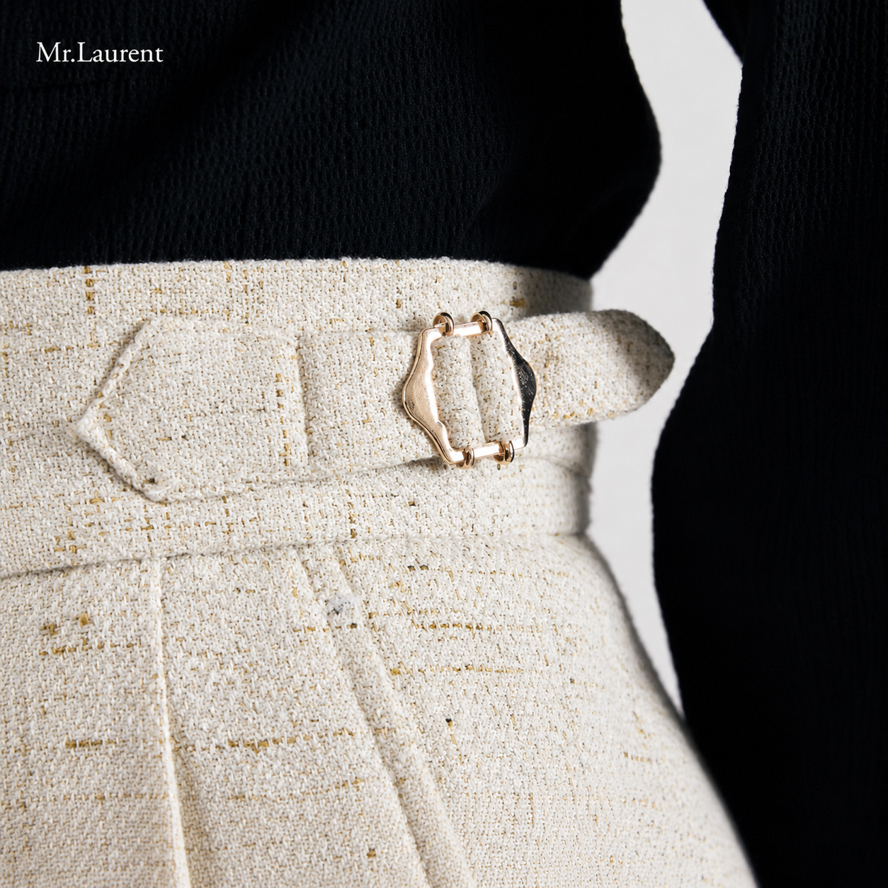 Mr.L ナポリスタイル バーティカルドレープ アンクルスラックス メンズ