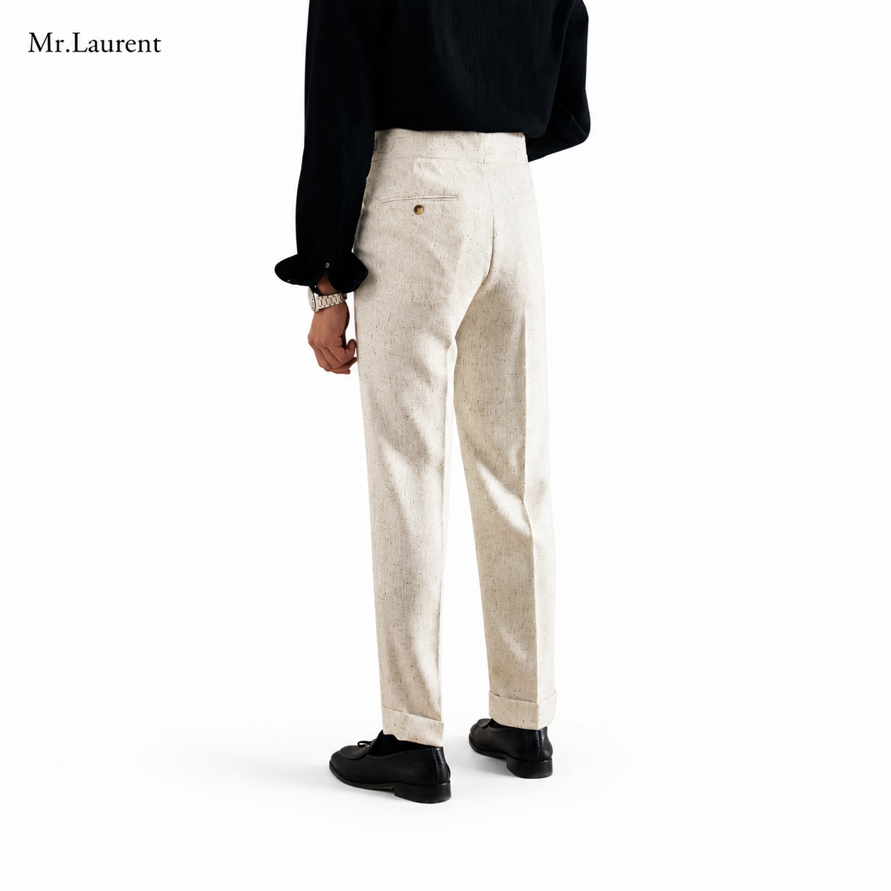 Mr.L ナポリスタイル バーティカルドレープ アンクルスラックス メンズ