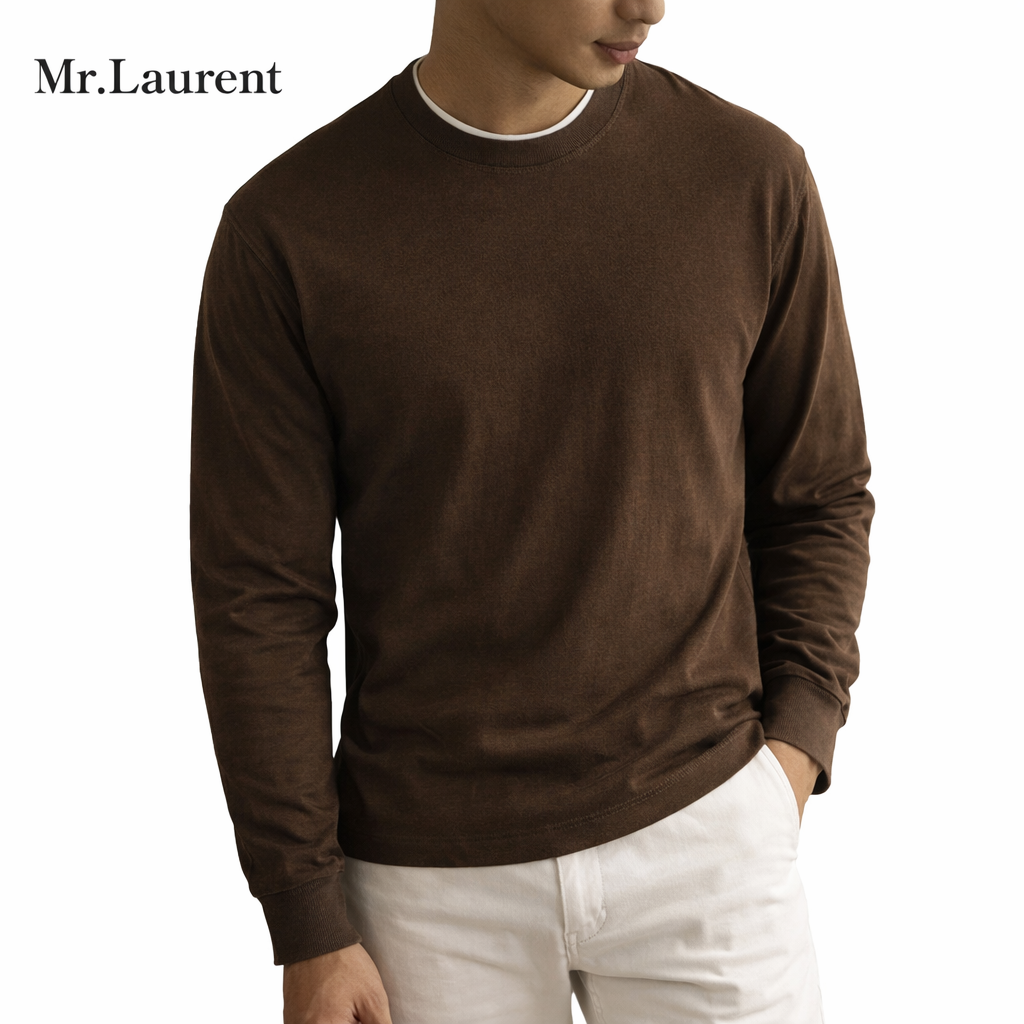 Mr.L 260g ヘビーウェイト 三本針 ロングスリーブTシャツ メンズ