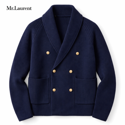 Mr.L 立体編み ニットジャケット テーラード風 コットン ショールカラー カーディガン メンズ