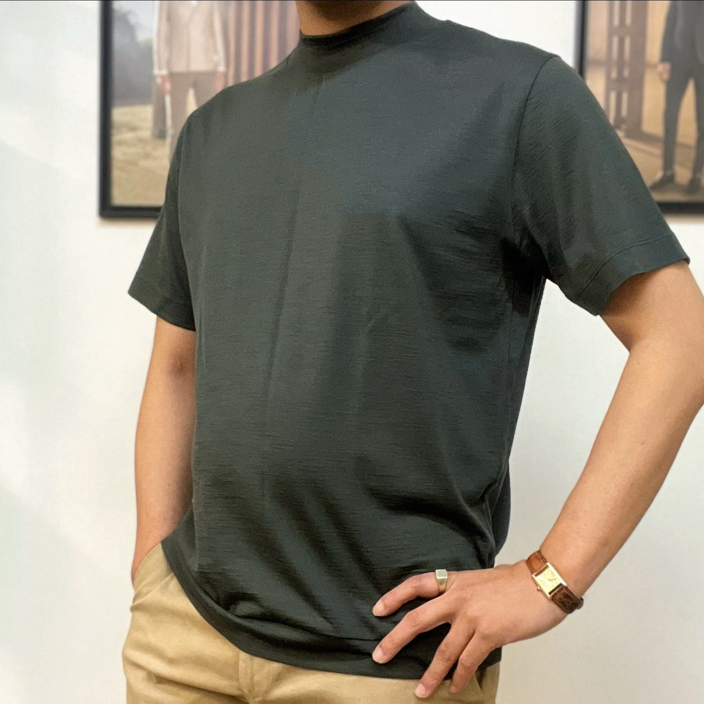 【期間限定/受注販売】モックネックTシャツ「REDA ACTIVE製」メリノウール100%