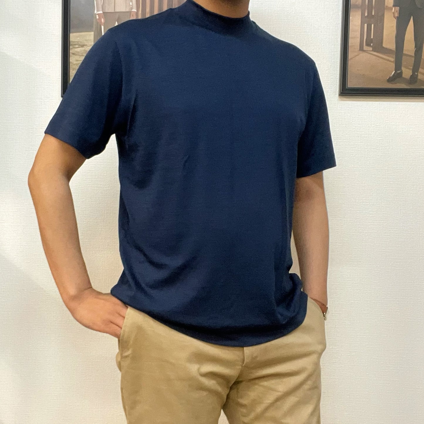 【期間限定/受注販売】モックネックTシャツ「REDA ACTIVE製」メリノウール100%
